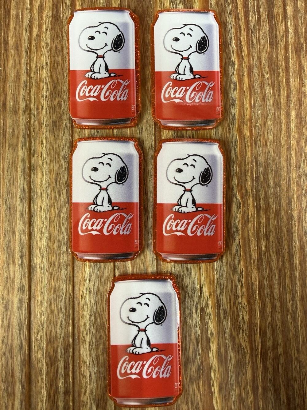 5 Pc Coke Snoopy Acrylic Flatbacks